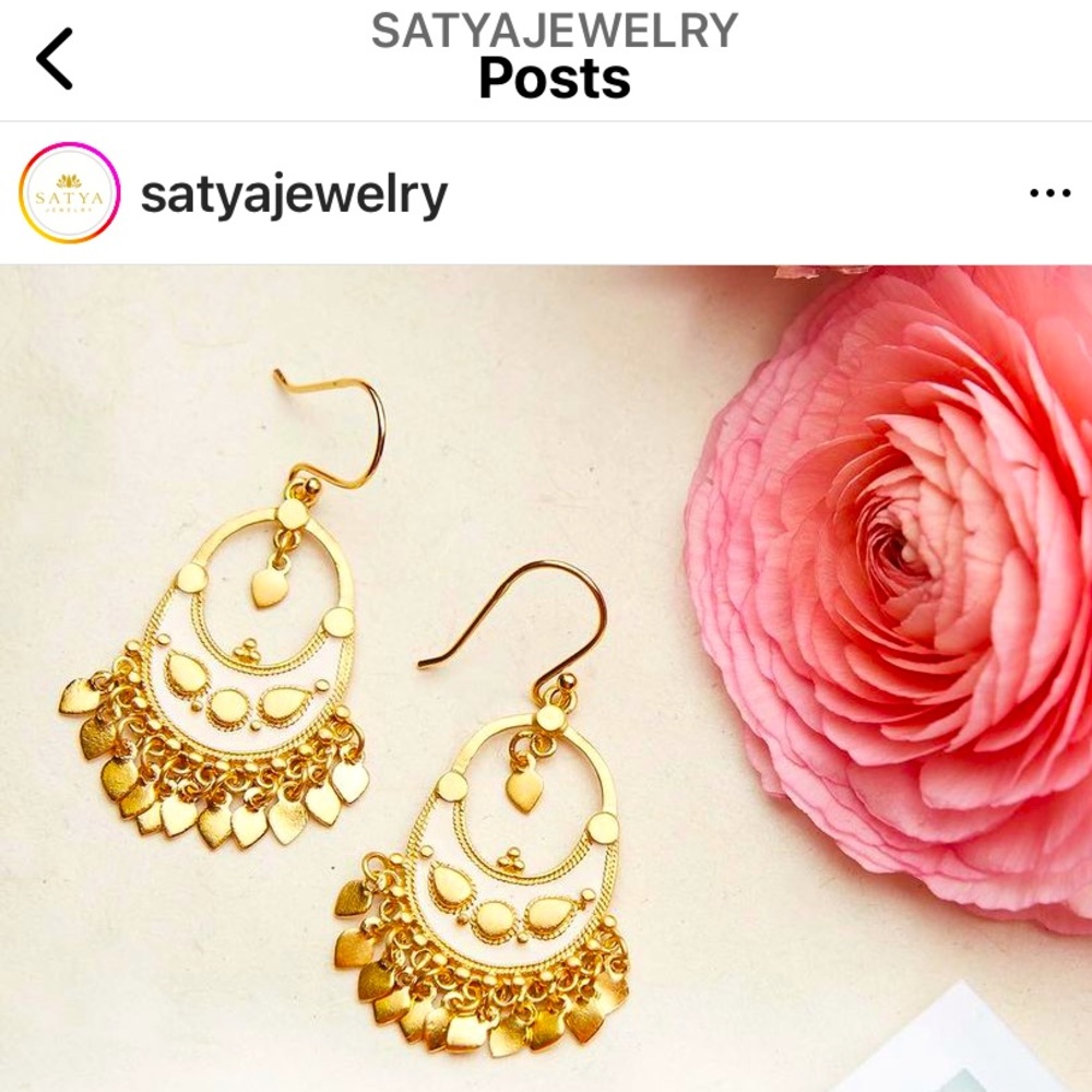 SOLD Gold Veils - Petal Chandelier Earrings from NYC designer, Satya Jewelry NWT